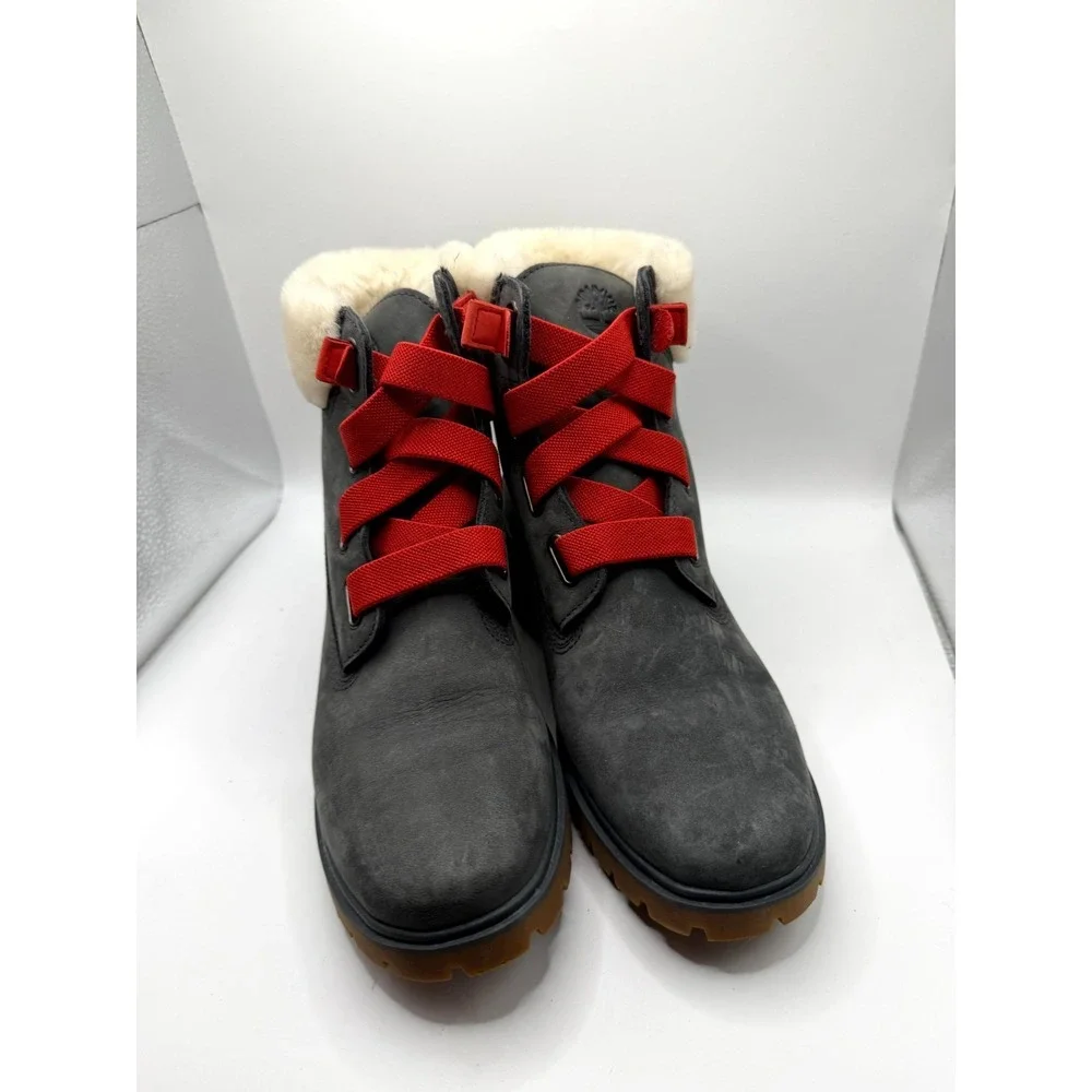 Timberland Jayne Convenience Womens‎ 8 Dark Gray Leather Waterproof Hiking Boot